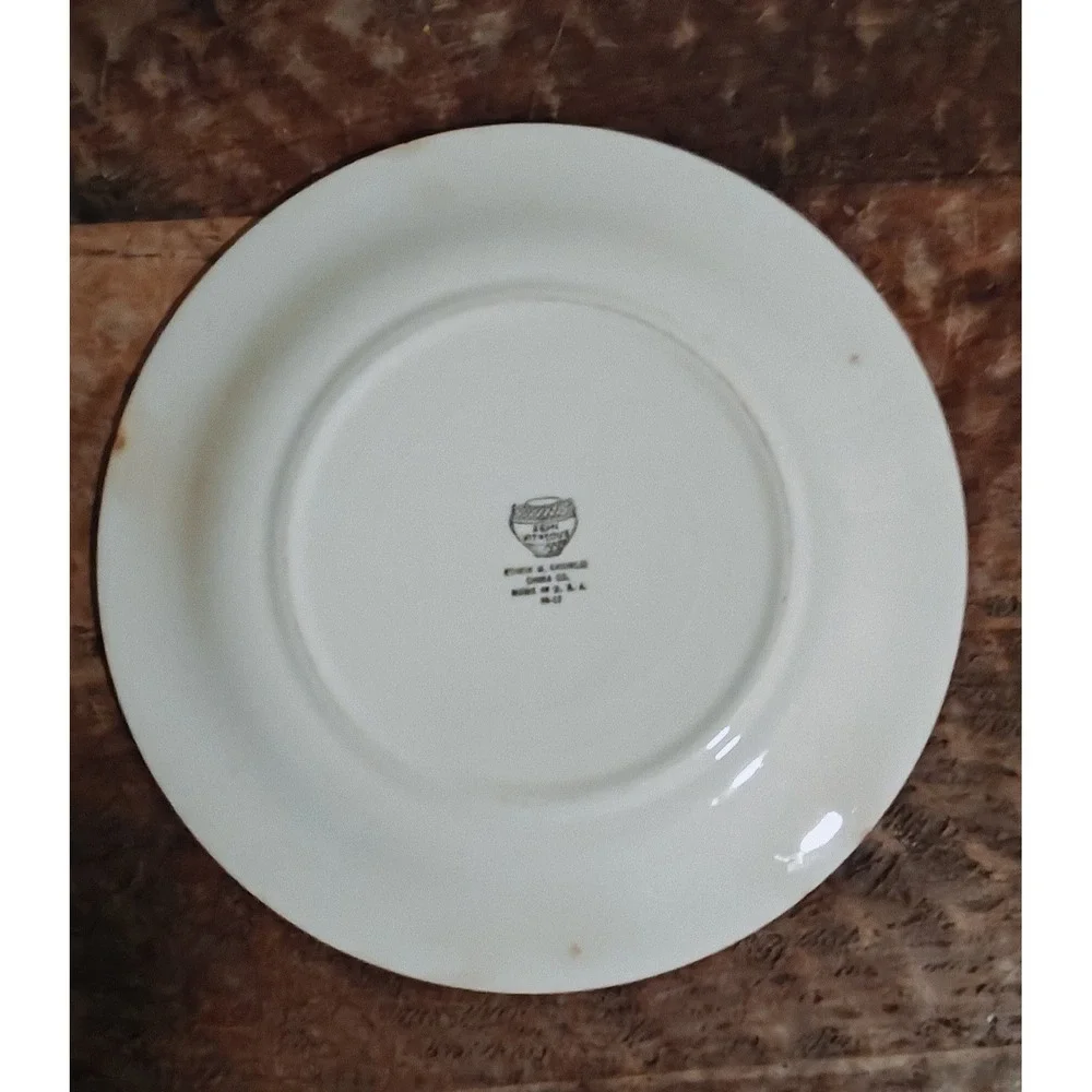 Vintage Edwin M Knowles Semi Vitreous Tia Juana Dinner Plate And Bowl Pair